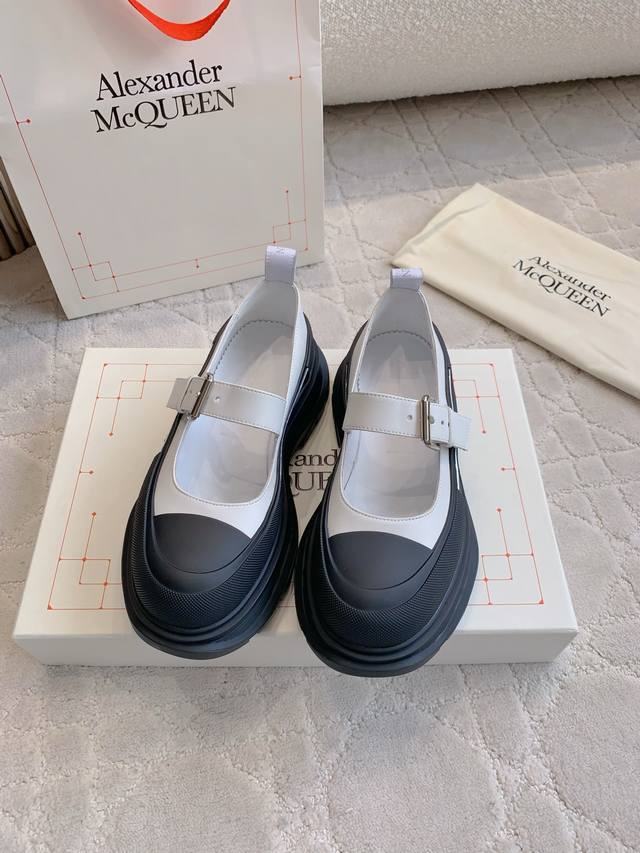 Factory price P Top version Alexander Mcquee* New thick-soled Mary Jane shoes T