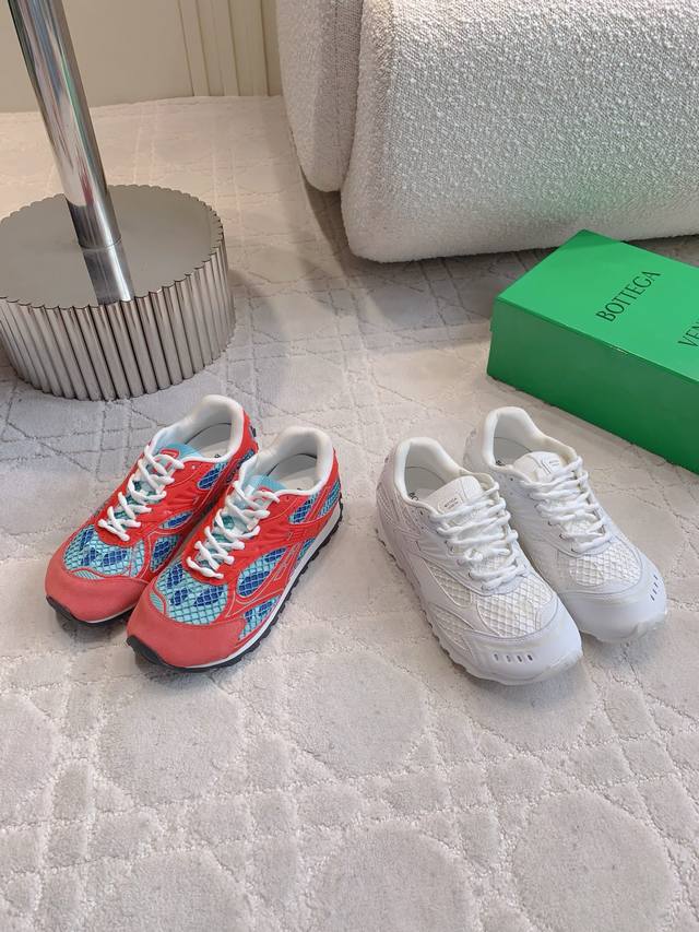 Women's Men's Bottega Venet's newest Orbit mesh sneakers are available in the m