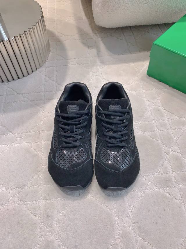 Women's and Men's Bottega Venet's newest Orbit mesh sneakers are available in th
