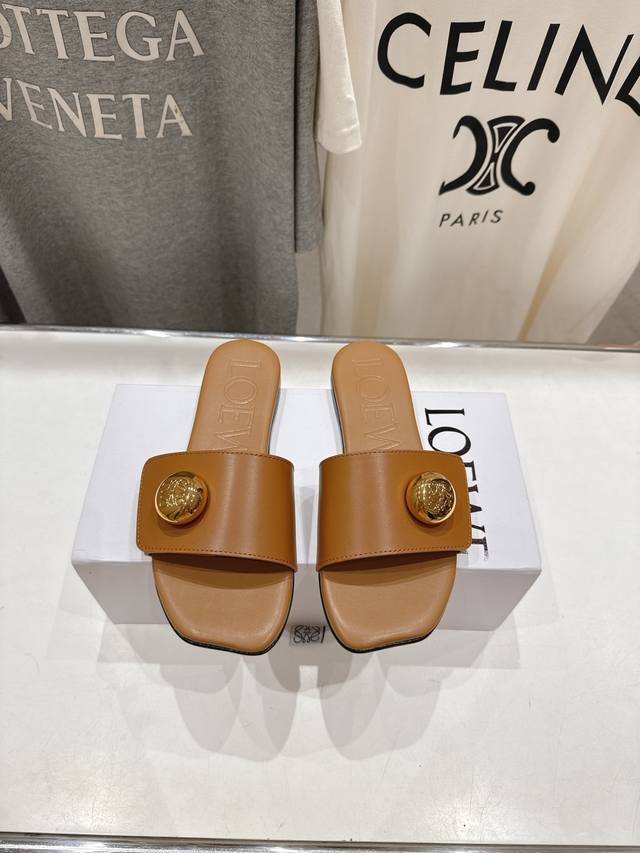 high version factory Loewe 2025 Ss new retro flat beach slippers ~ Xiaohongshu