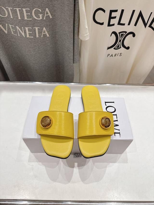 high version factory Loewe 2025 Ss new retro flat beach slippers ~ Xiaohongshu,
