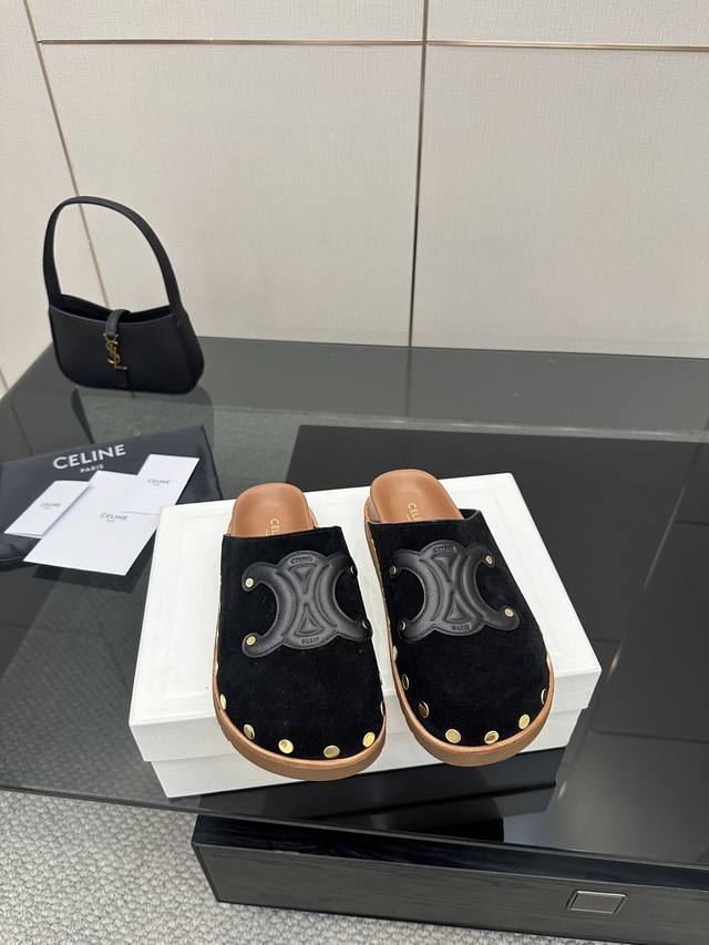 Celine Celine's new hit Arc de Triomphe British style flat-bottomed closed-toe s