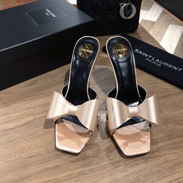 Ysl Saint Laurent* Summer new bow elegant high-heeled sandals 25Ss new bow high-