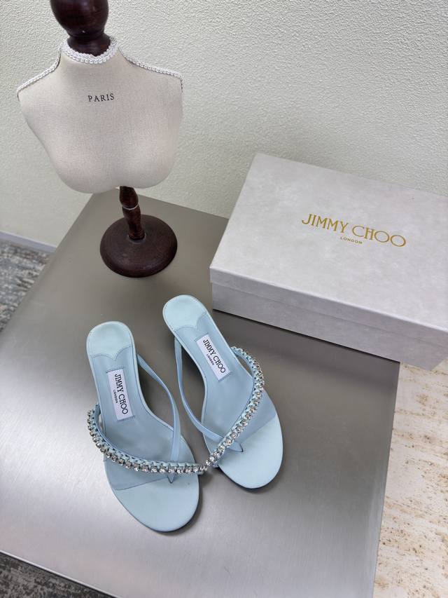 JcDiamond chain flip flopsKitten heel series25 Accessories seriesJimmychoo Colli