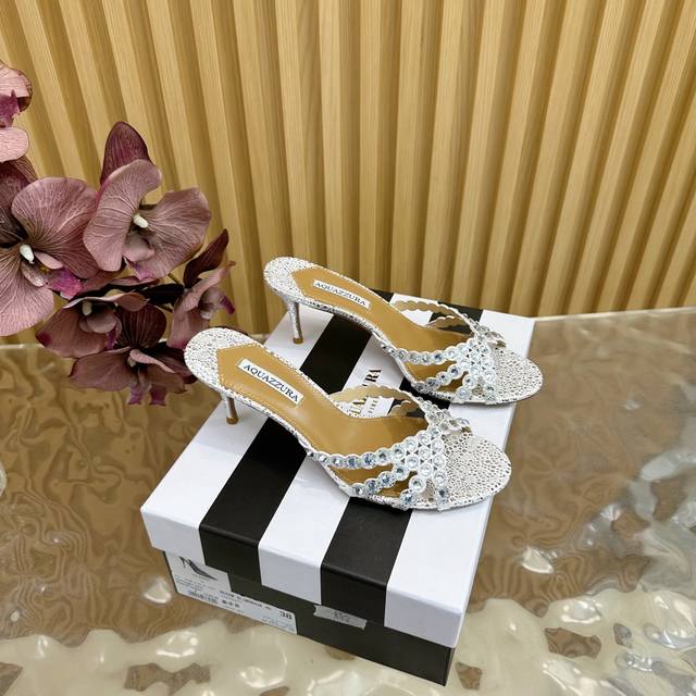 Aquazzura 2025 New top version pineapple ladies fantasy high heel sandals origin