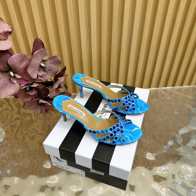 Aquazzura 2025 New top version pineapple ladies fantasy high heel sandals origin
