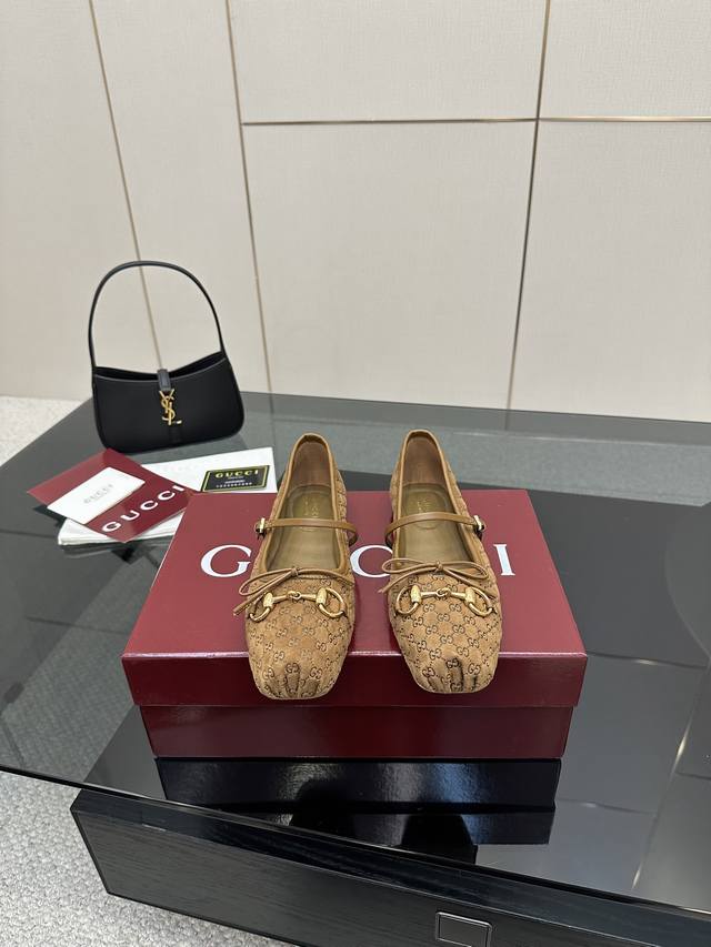 Yangjing390 Straw weaving Gucci25 Early spring hot horsebit ballet shoes catwalk