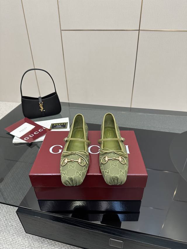 Yangjing390 Straw weaving Gucci25 Early spring hot horsebit ballet shoes catwalk