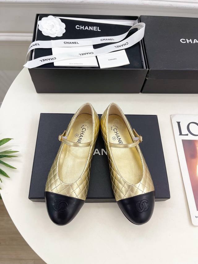 Chanel 25 2025 Spring and Summer New Chanel Diamond Colorblock Mary Jane Shoes