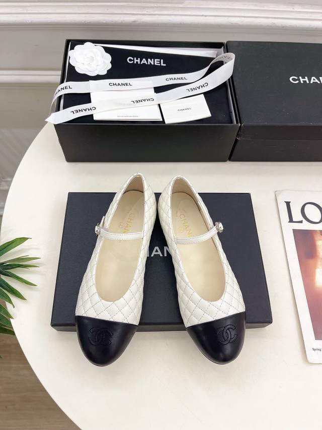 Chanel 25 2025 Spring and Summer New Chanel Diamond Colorblock Mary Jane Shoes