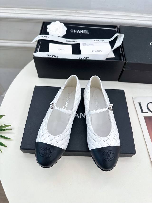 Chanel 25 2025 Spring and Summer New Chanel Diamond Colorblock Mary Jane Shoes