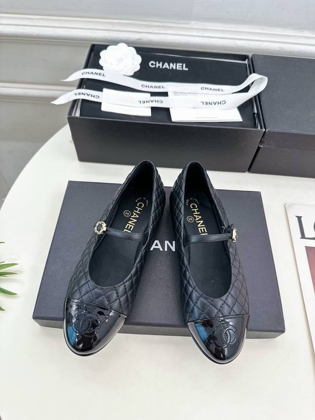 Chanel 25 2025 Spring and Summer New Chanel Diamond Colorblock Mary Jane Shoes