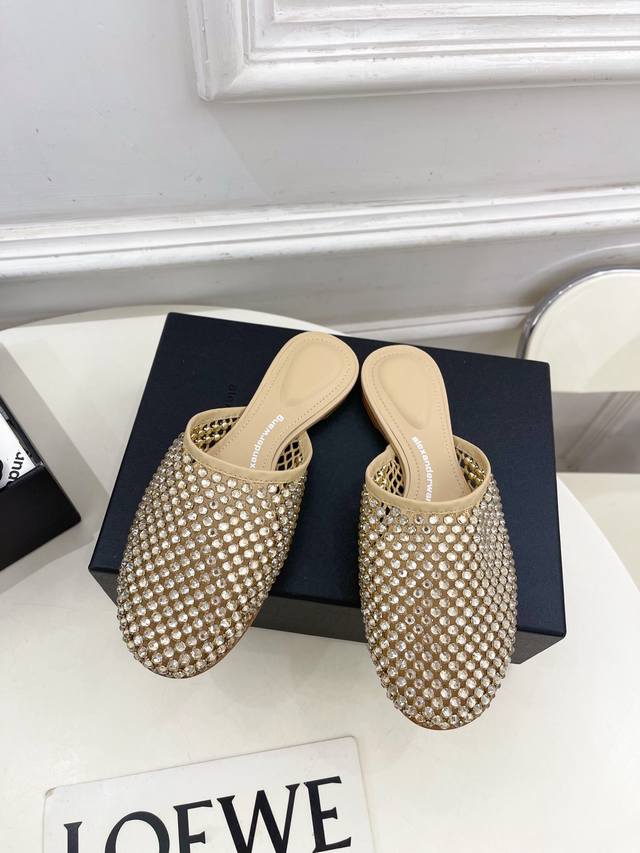 Alexander Wang 2025 Spring and Summer New Product King Diamond Mesh Closed Toe M