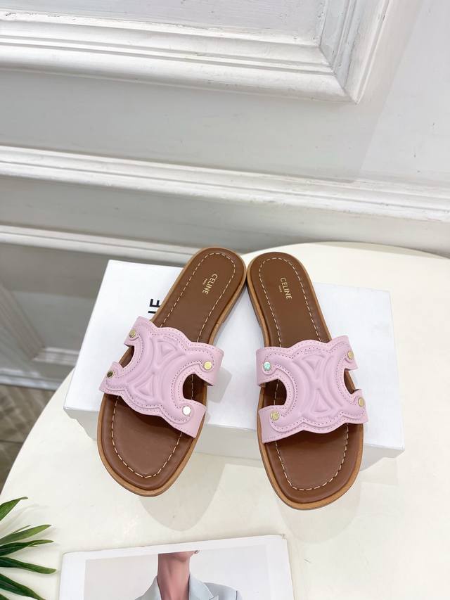 Celine Celine 25 The latest hot-selling Marina Arc de Triomphe slippers series f
