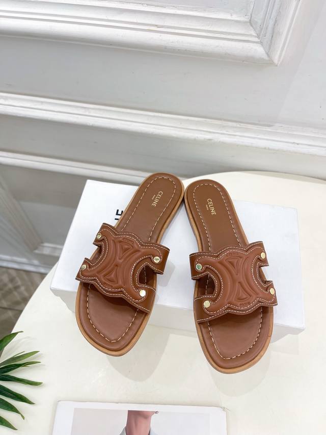 Celine Celine 25 The latest hot-selling Marina Arc de Triomphe slippers series f