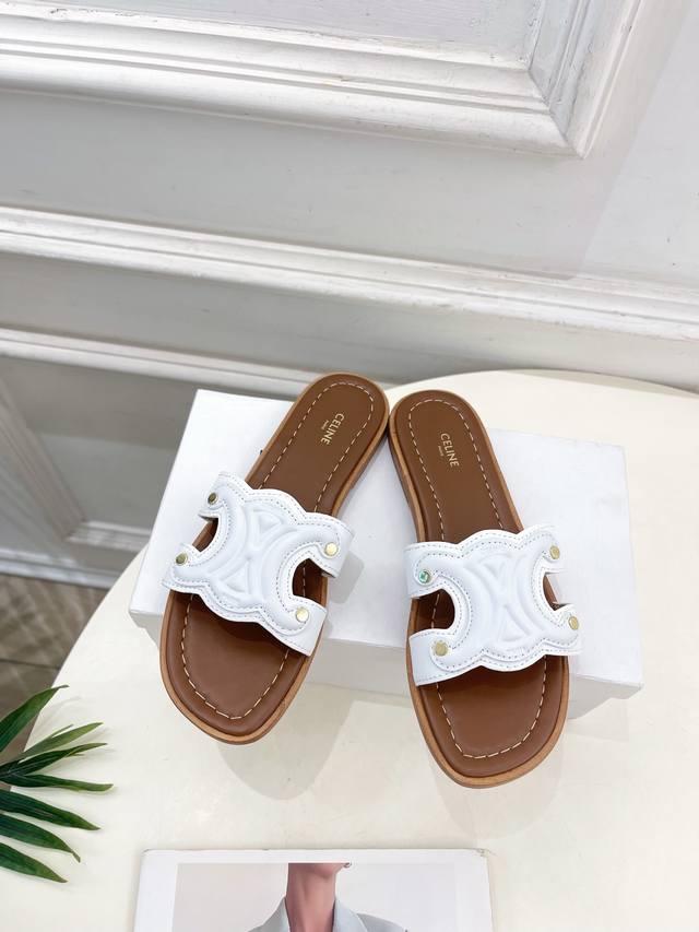 Celine Celine 25 The latest hot-selling Marina Arc de Triomphe slippers series f