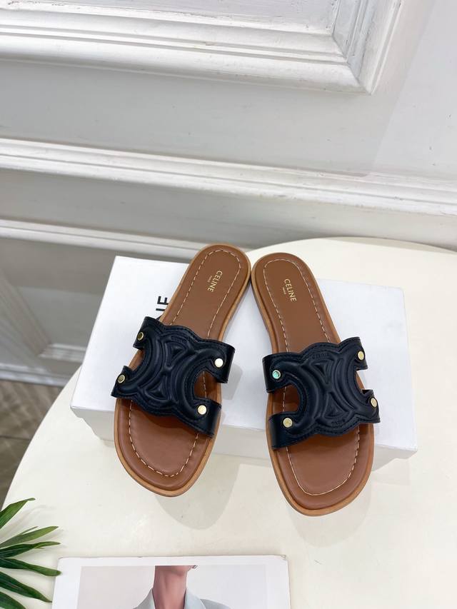 Celine Celine 25 The latest hot-selling Marina Arc de Triomphe slippers series f
