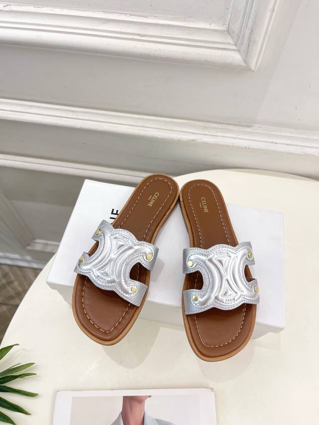 Celine Celine 25 The latest hot-selling Marina Arc de Triomphe slippers series f