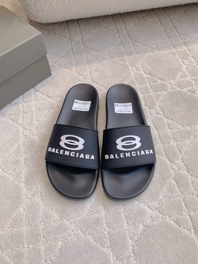 Factory price P Men's Balenciag* Classic men's beach slippers Casual versatile