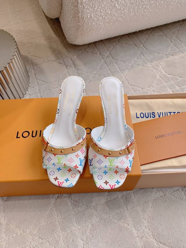 factory price P Louis Vuitt* Takashi Murakami co-branded white tri-color small h