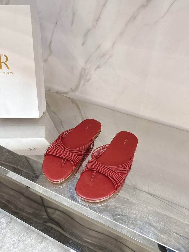 The Row 2025 new Birken woven slippers You can always trust The Row, minimalism