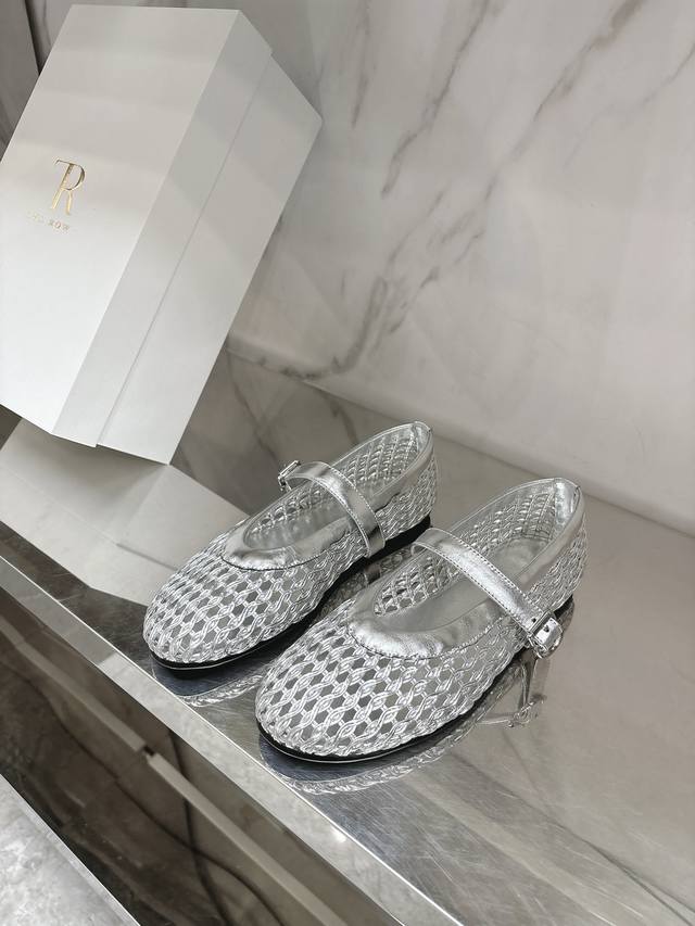 The Row 2025 new sexy fishnet shoes A pair of super breathable flat shoes In the