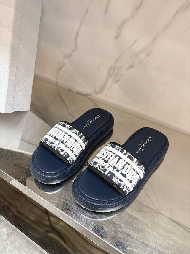 Dio* 2025 new jacquard embroidered letter slippers