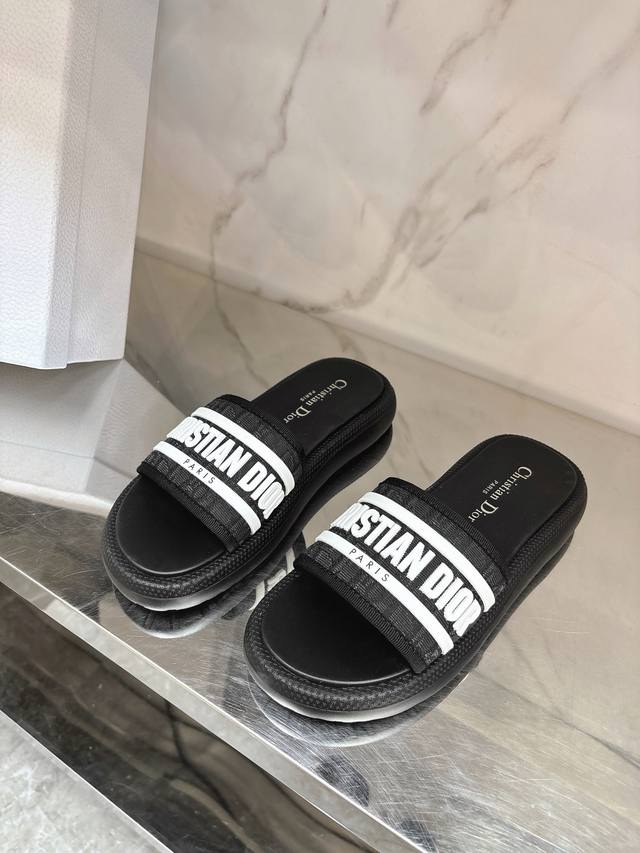 Dio* 2025 new jacquard embroidered letter slippers