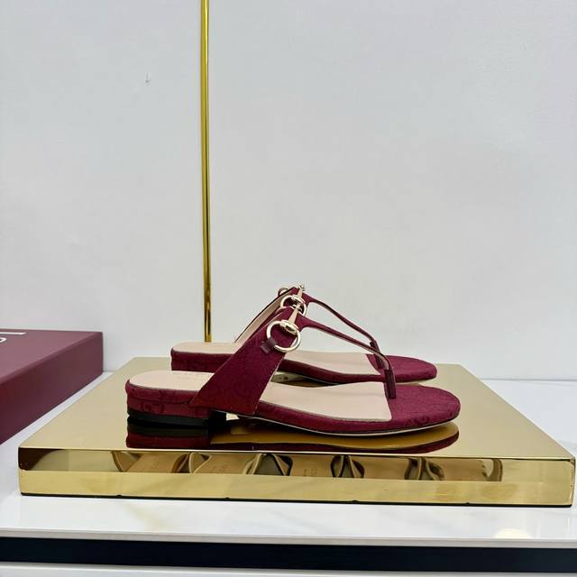 Factory Price Pp Gucci 25Ss Classic Horsebit Flip Flops Top Edition! 1:1 replic