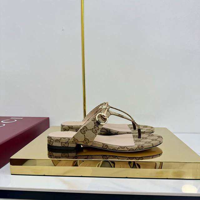 Factory Price Pp Gucci 25Ss Classic Horsebit Flip Flops Top Edition! 1:1 replic