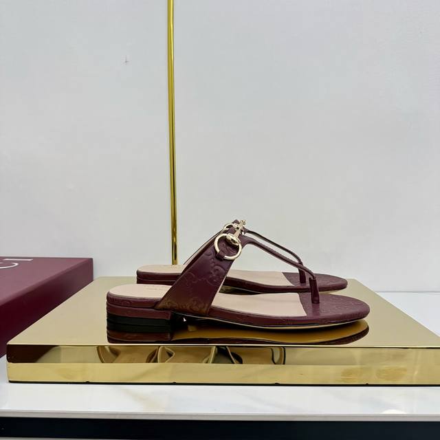 Factory Price Pp Gucci 25Ss Classic Horsebit Flip Flops Top Edition! 1:1 replic