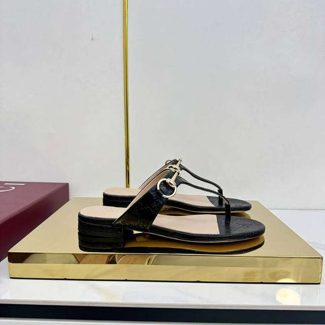 Factory Price Pp Gucci 25Ss Classic Horsebit Flip Flops Top Edition! 1:1 replic