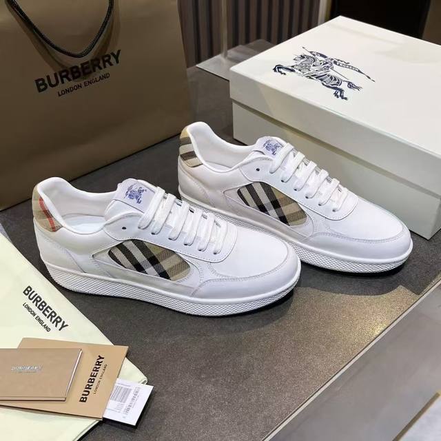 Men's Size +10! Italian-made sneakers in smooth calfskin with contrast cuffs an