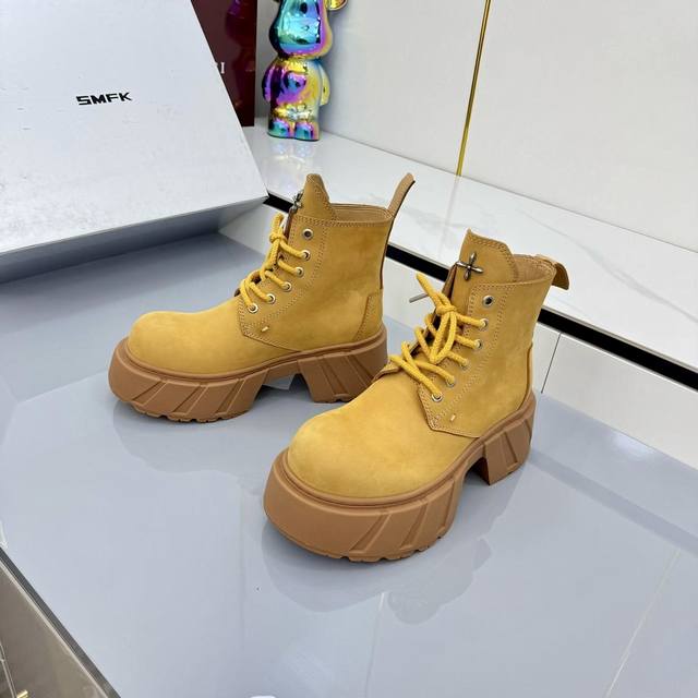 Smfk Niche fashion brand 25Ss new hot-selling thick-soled casual shoes Martin bo