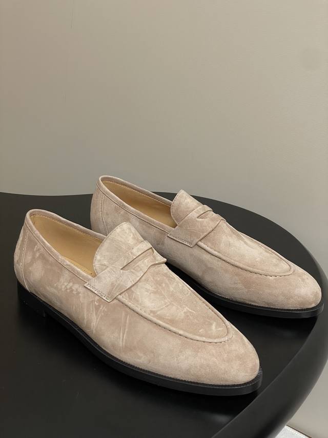 Male+20 Loro Piana Lp70S Spring/Summer New Sergio Calfskin Loafers Couples Old
