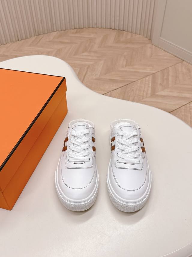 Half-slip series couple's style Hermes H-lace-up half-slip on has the ultimate