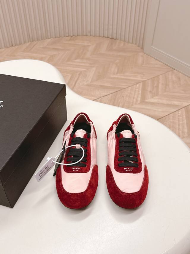 New color series Prada Collapse Recycled nylon and suede leather stretch sneake