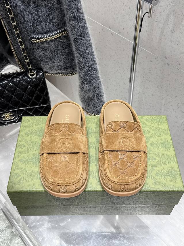 Top version Gucci 2025 new thick-soled interlocking embroidered Big G horizontal