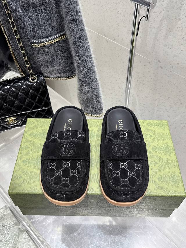 Top version Gucci 2025 new thick-soled interlocking embroidered Big G horizontal