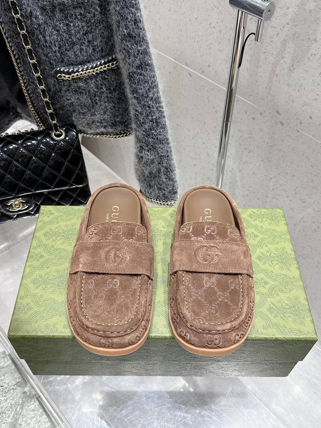 Top version Gucci 2025 new thick-soled interlocking embroidered Big G horizontal