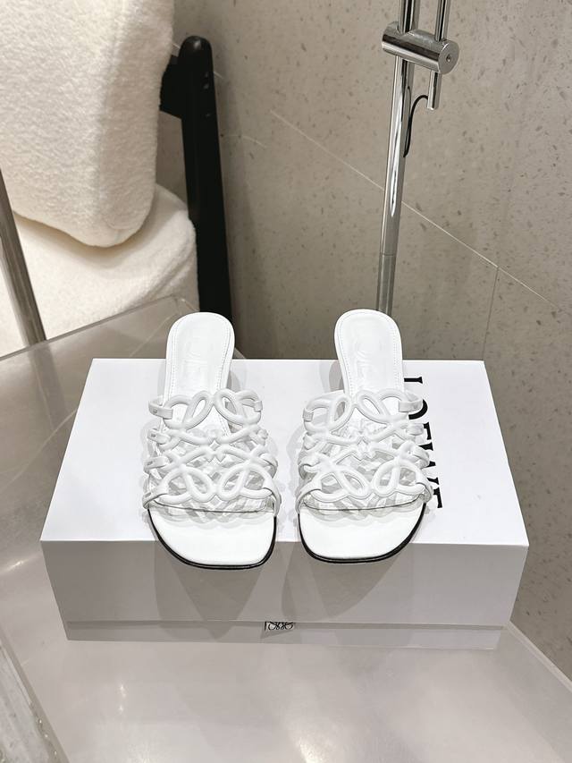 Factory P price Loewe 25 spring and summer new product Etal Anagram open toe hol