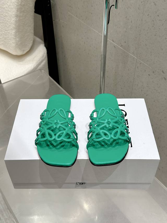 Factory P price Loewe 25 spring and summer new product Etal Anagram open toe hol