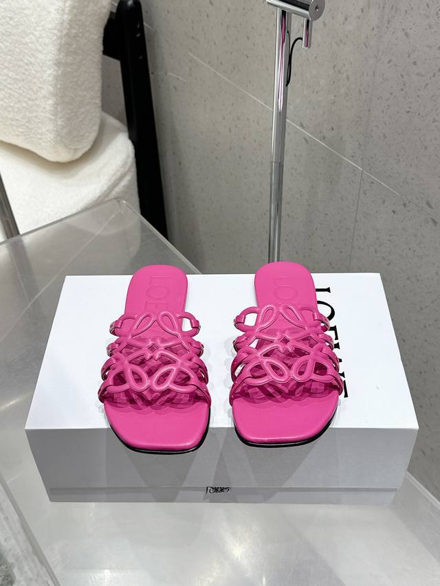 Factory P price Loewe 25 spring and summer new product Etal Anagram open toe hol