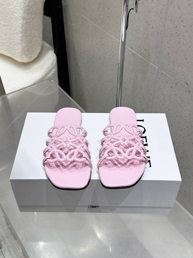 Factory P price Loewe 25 Spring and Summer New Product Etal Anagram Open Toe Hol