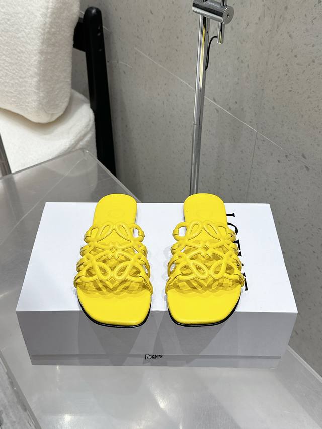 Factory P price Loewe 25 spring and summer new product Etal Anagram open toe hol