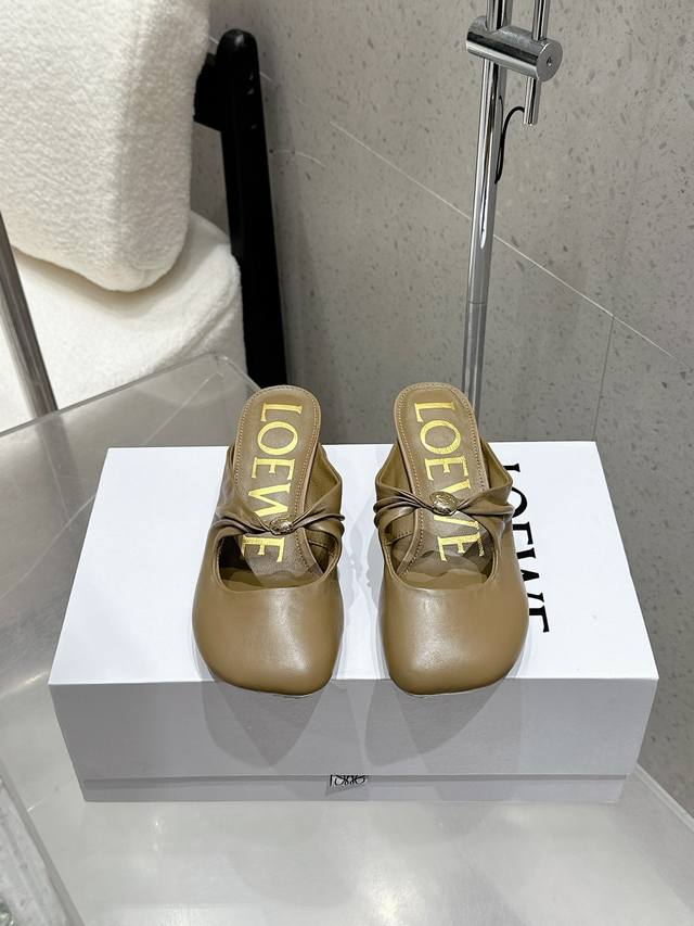 Factory P price Loewe 25 Spring and Summer New Kitten Heel Closed Toe Slippers S