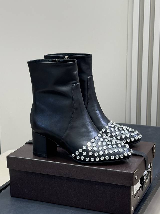 Top qualityAlaia crystal ankle boots new product25 autumn and winter be a blingb