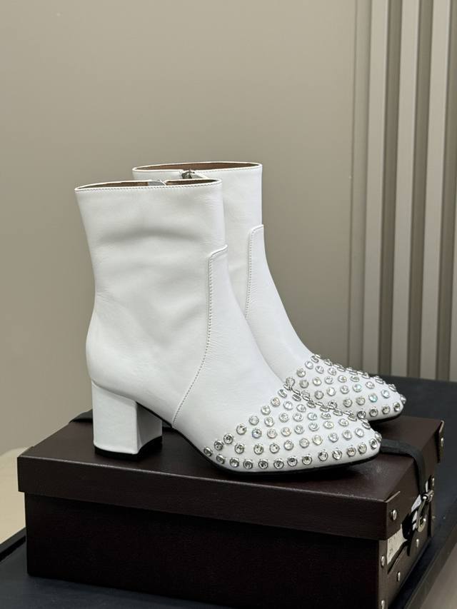 Top qualityAlaia crystal ankle boots new product25 autumn and winter be a blingb