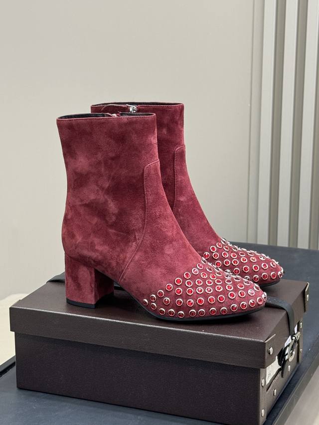 Top qualityAlaia crystal ankle boots new product25 autumn and winter be a blingb