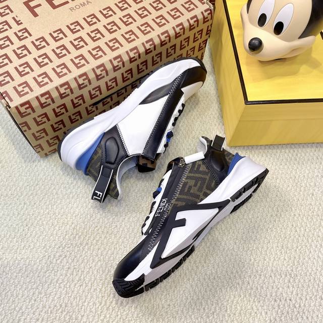Fendi 25Ss Spring/Summer new product Flow men's slip-on sneakers Fendi spring/su